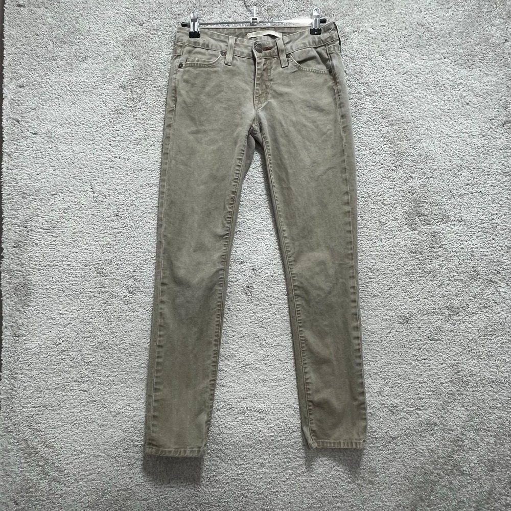 Vince Jeans Pants Women's 24 Beige Khaki Straight Fit Skinny Leg Cotton Zip Fly
